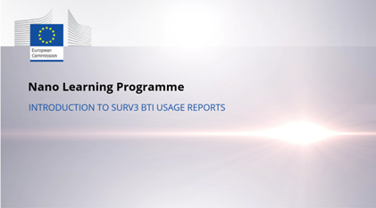 New nanolearning module - Introduction to SURV3 BTI Usage Reports