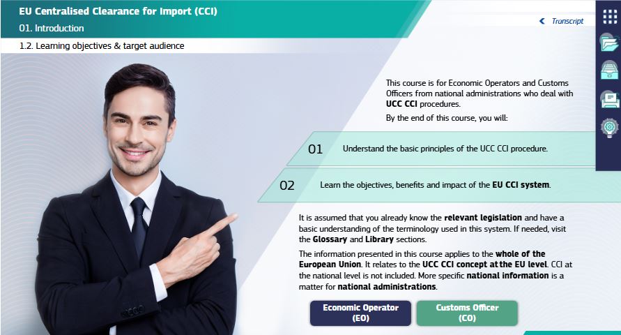 New course on EU Centralised Clearance for Import (CCI) - Full System