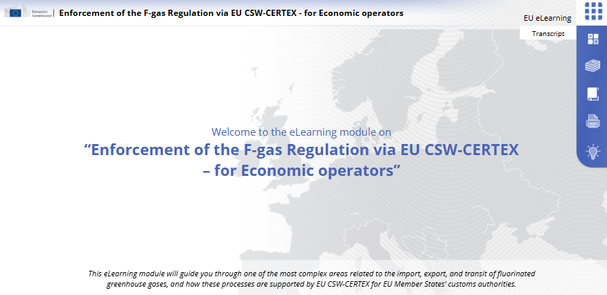 New course on the Enforcement of the F-gas Regulation via EU CSW-CERTEX for Economic operators